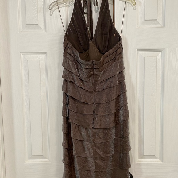 Cache Halter~Layered Cocktail Dress, Size 8, Shimmering Brown in color. Form fit - Picture 3 of 7